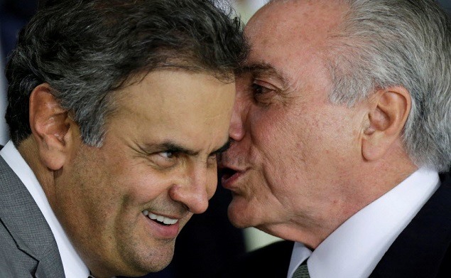 Resultado de imagem para temer e aécio