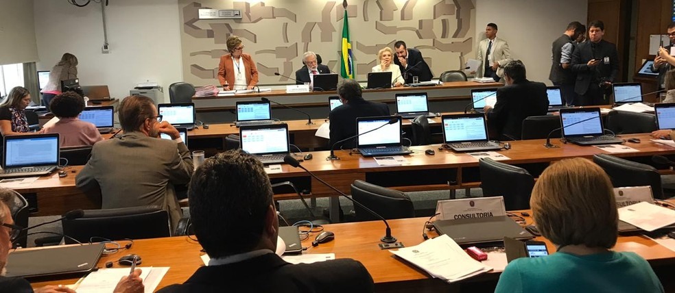 PlenÃ¡rio da ComissÃ£o de Assuntos Sociais do Senado durante sessÃ£o que aprovou o cultivo de cannabis para fins medicinais  â?? Foto: Fernanda Calgaro/G1