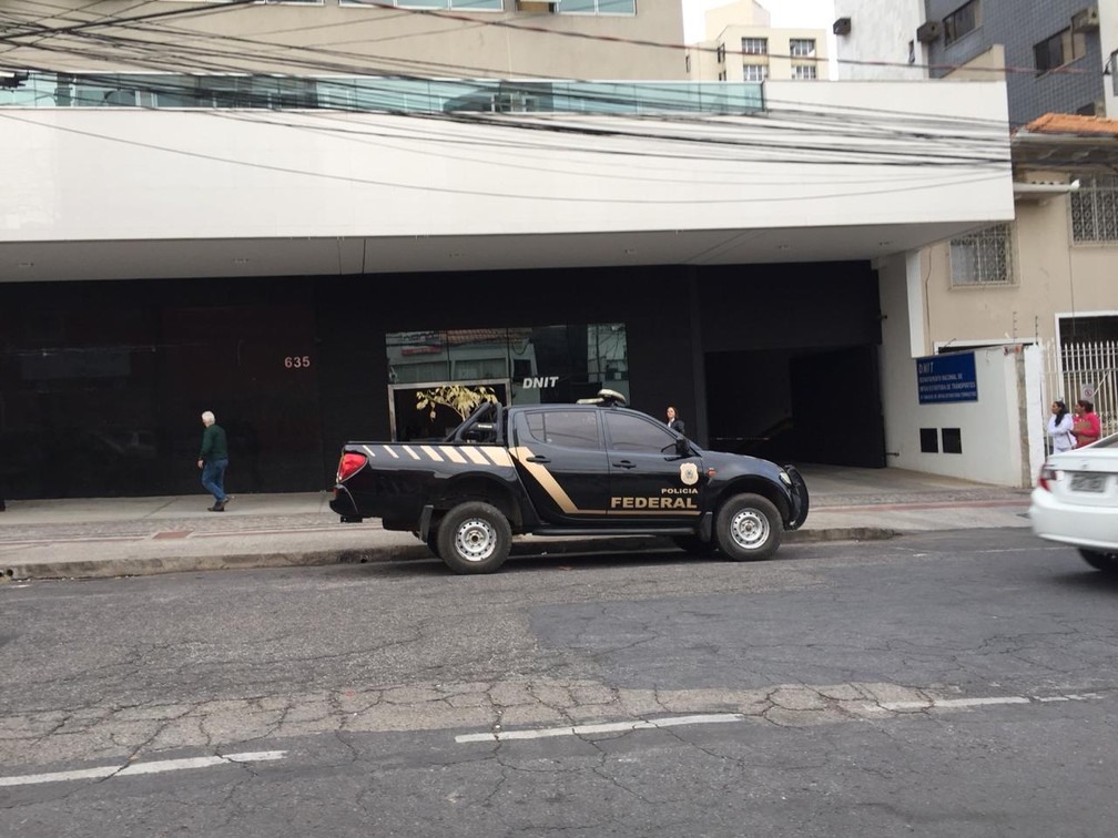 PolÃ­cia Federal realiza, nesta terÃ§a-feira (6), operaÃ§Ã£o que combate a desvio de recursos de obras do DNIT.  â?? Foto: Raquel Freitas/G1