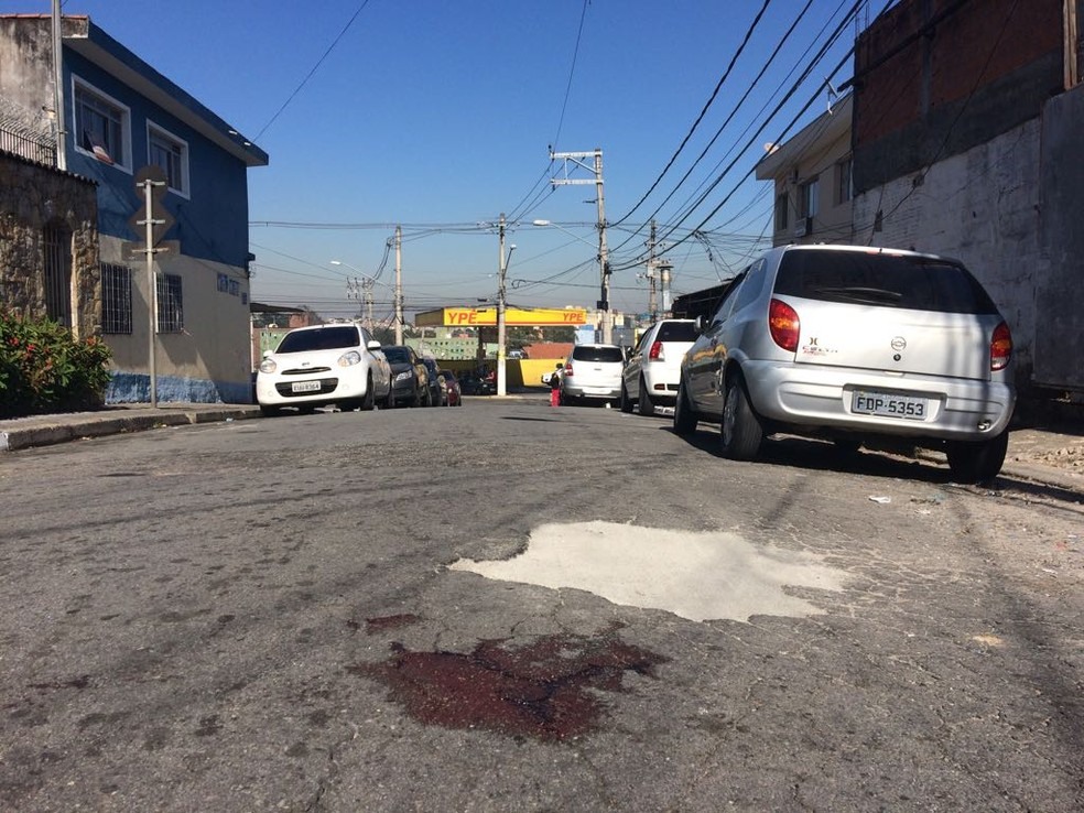 Local onde quatro pessoas foram baleadas na Zona Sul de São Paulo (Foto: Will Soares/G1)