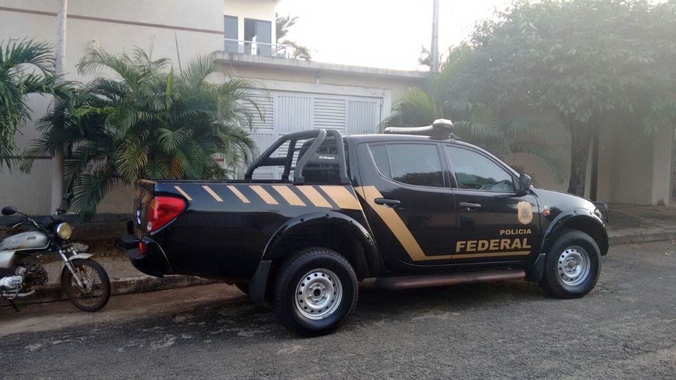 PF cumpre mandados em Palmas, durante a operação Stellio (Foto: Marcel de Paula/TV Anhanguera)