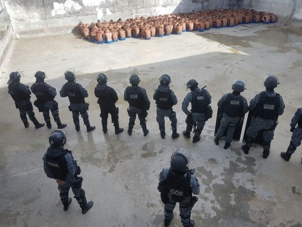 Rebelião controlada no Presídio Provisório Professor Raimundo Nonato, em Natal, pelo Batalhão de Operações Especiais (Foto:  Divulgação/Sindicato dos Agentes Penitenciários do RN (Sindasp))