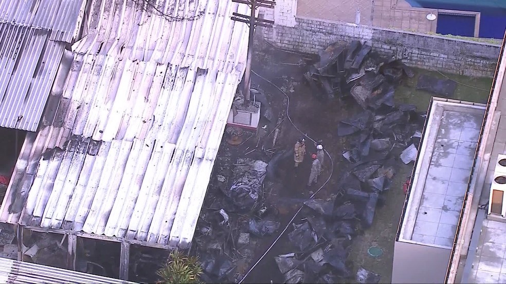 IncÃªndio no Ninho do Urubu, centro de treinamento do Flamengo, em Vargem Grande â?? Foto: ReproduÃ§Ã£o/TV Globo