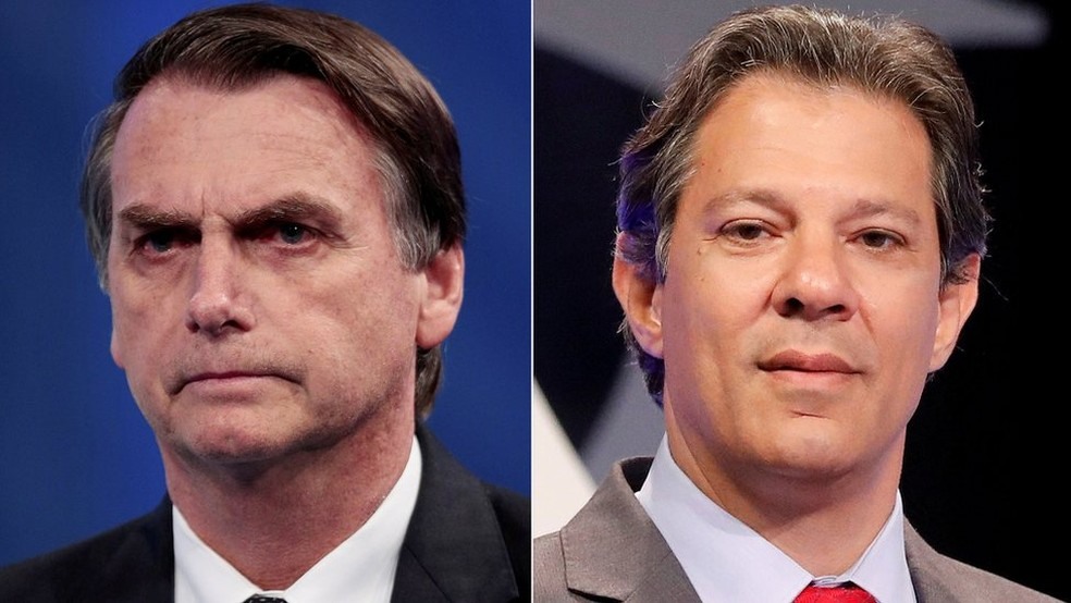 Os candidatos Jair Bolsonaro (PSL) e Fernando Haddad (PT) disputam o 2Âº turno presidencial â?? Foto: Reuters