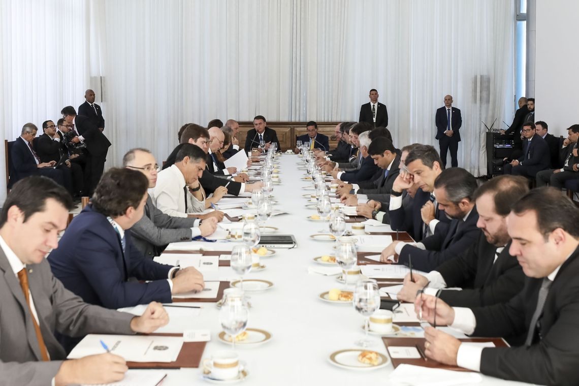 Presidente da RepÃºblica,Jair Bolsonaro, durante a 10Âª ReuniÃ£o do Conselho de Governo .