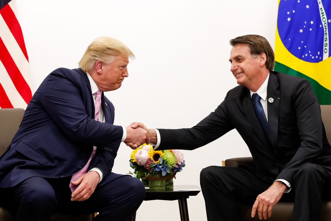 Presidente da RepÃºblica, Jair Bolsonaro, durante ReuniÃ£o bilateral com o senhor Donald J. Trump, Presidente dos Estados Unidos da AmÃ©rica.