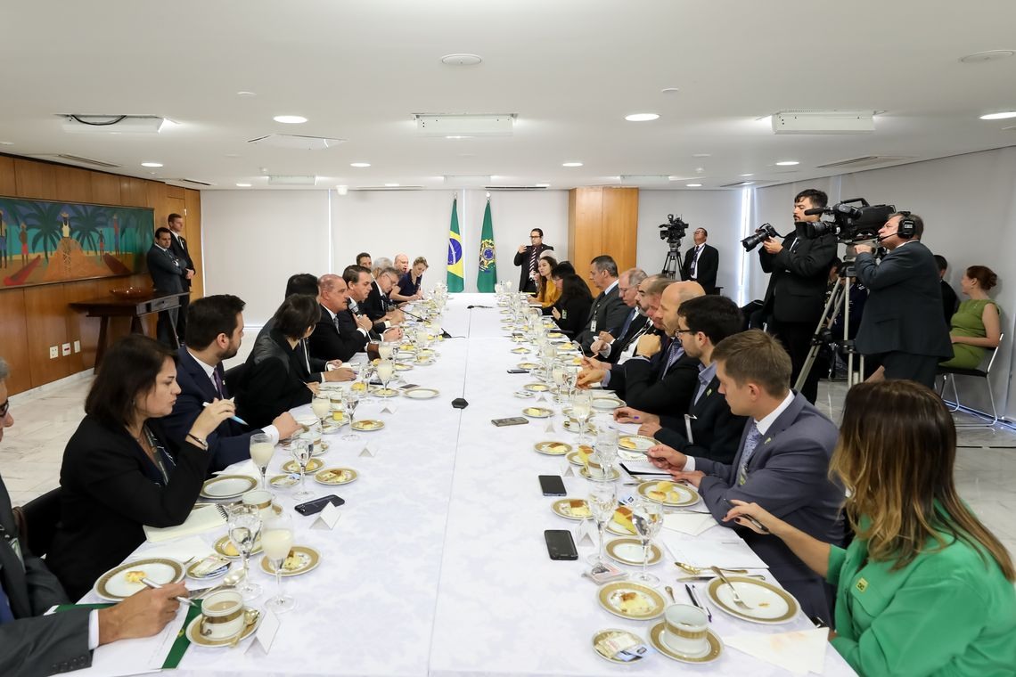  Presidente da RepÃºblica, Jair Bolsonaro, durante cafÃ© da manhÃ£ com Jornalistas.