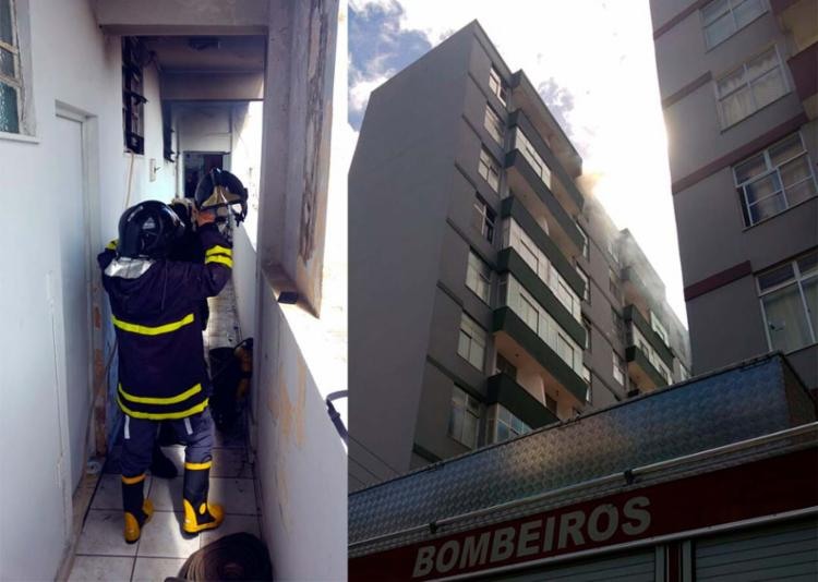 Incêndio foi em um prédio na rua do Paraíso, em Nazaré; bombeiros estão no local - Foto: Fotos: Divulgação | Corpo de Bombeiros