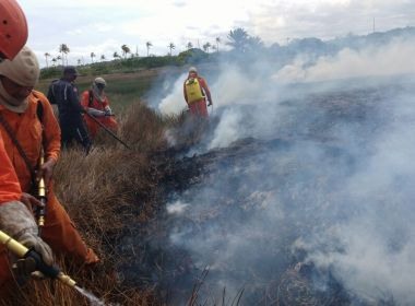 Guarajuba: Bombeiros solicitam apoio do Grupamento Aéreo para combater incêndio