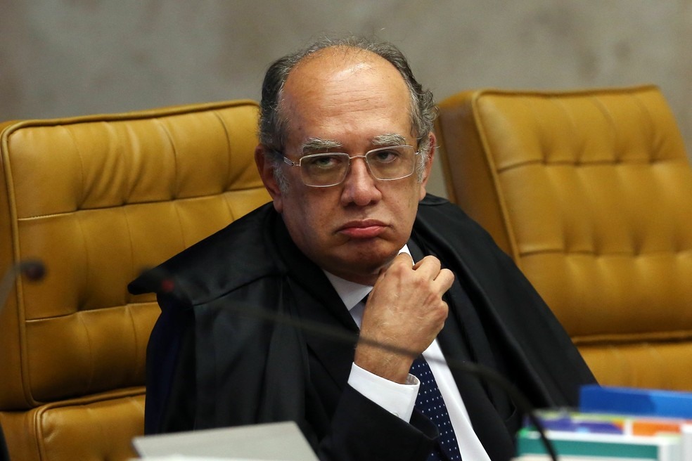 Gilmar Mendes no plenário do Supremo Tribunal Federal (STF), em Brasília, durante sessão da Corte (Foto: André Dusek/Estadão Conteúdo)