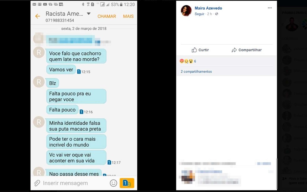 Em nova ameaça, agressor xinga 'Tia Má' e diz que 'falta pouco para pegar' jornalista (Foto: Reprodução/Facebook)