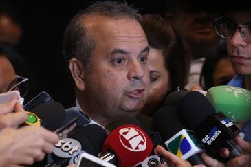 O secretÃ¡rio especial de PrevidÃªncia e Trabalho, RogÃ©rio Marinho, fala Ã  imprensa apÃ³s reuniÃ£o para detalhar a reforma da PrevidÃªncia a governadores.