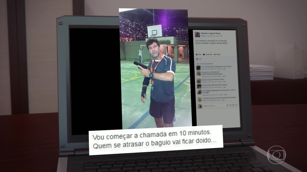 Professor brincou ameaçando alunos com arma de brinquedo. (Foto: Reprodução/ TV Globo)