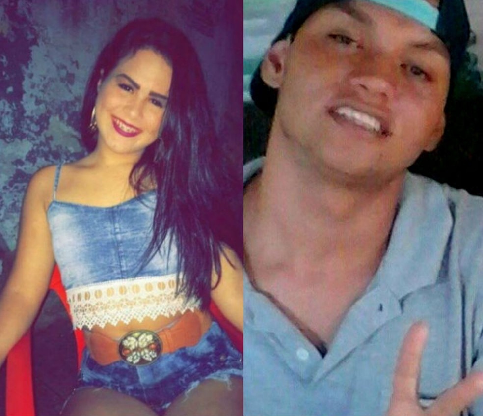 Andreza VitÃ³ria foi morta com um tiro e o ex-namorado (Ã  direita), Adriel Montenegro, Ã© apontado como autor do crime â?? Foto: Arte G1 