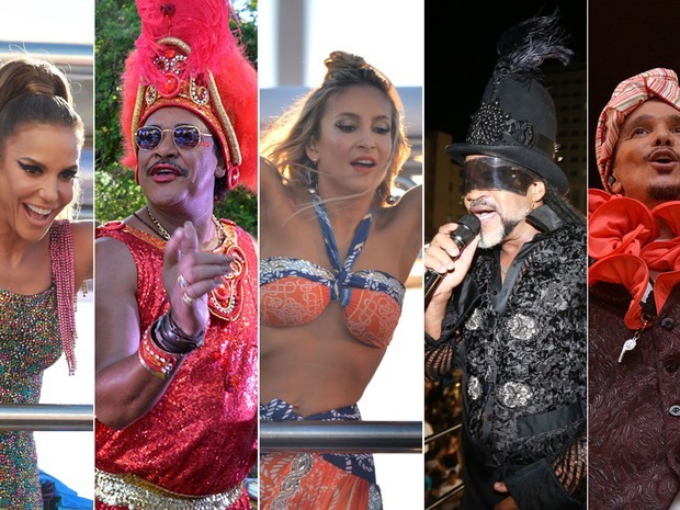 Sábado de Carnaval teve Ivete, É o Tchan, Claudinha, Brown e Netinho (Foto: Arte G1)