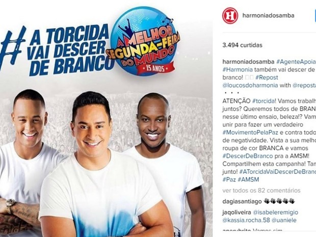 Banda pede que fãs usem branco na última edição do evento  (Foto: Reprodução / Instagram)