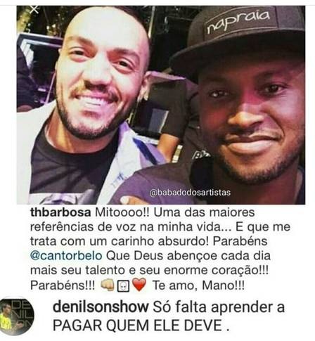 Denilson quer que Belo o pague e deixou recado