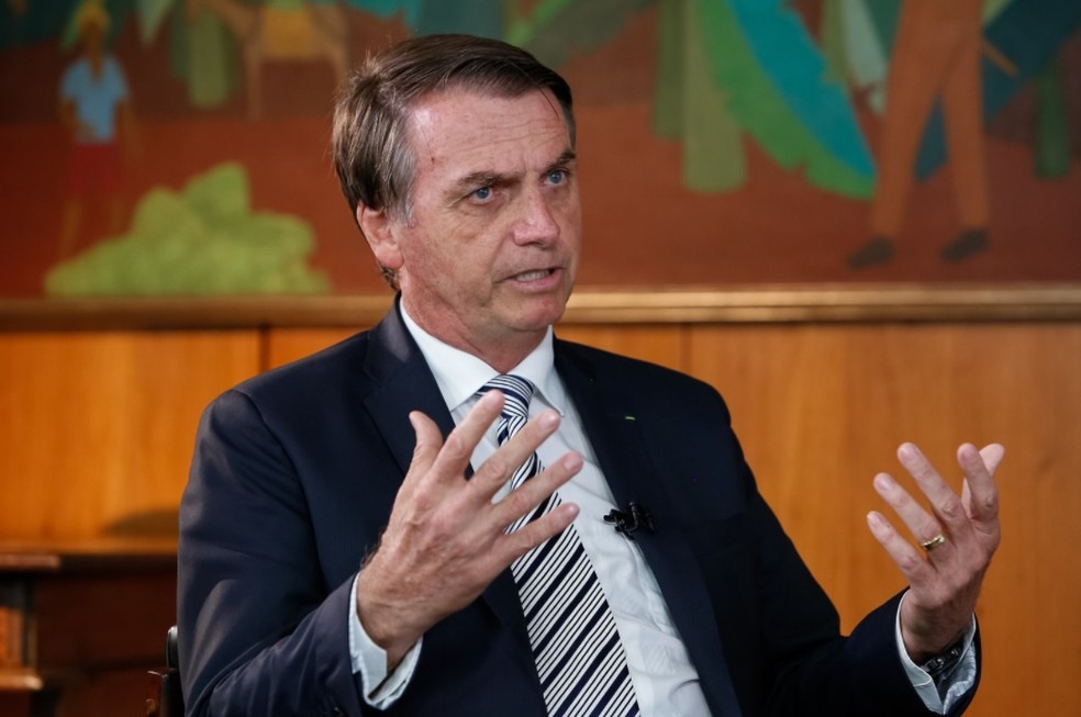 O presidente Jair Bolsonaro, durante entrevista ao SBT, no PalÃ¡cio do Planalto â?? Foto: Alan Santos/PR