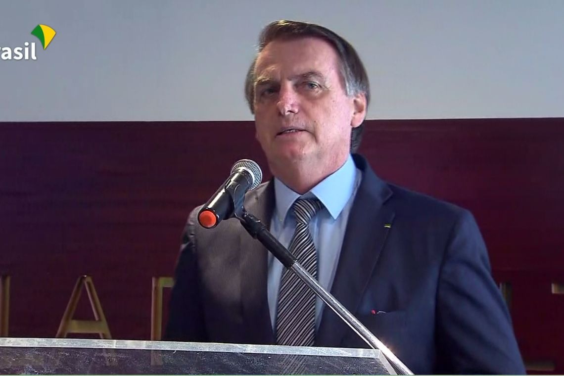 Presidente Jair Bolsonaro durante encontro com empresÃ¡rios e o governador em GoiÃ¢nia 