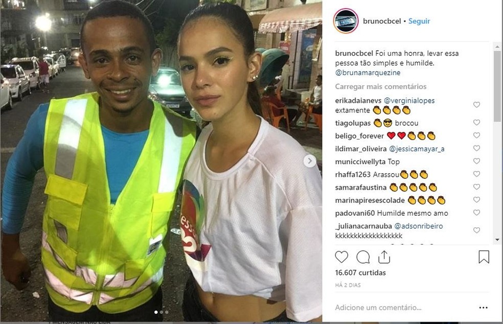 Bruno AraÃºjo postou foto com Bruna Marquezine â?? Foto: ReproduÃ§Ã£o/Redes Sociais