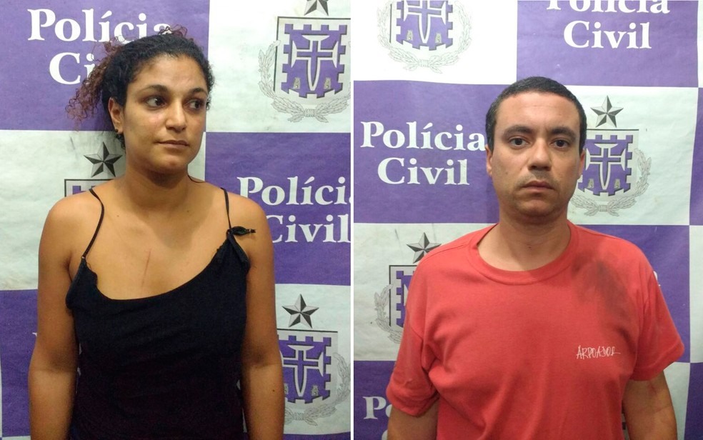 Mulher e namorado são presos após crime (Foto: Polícia Civil/Divulgação)