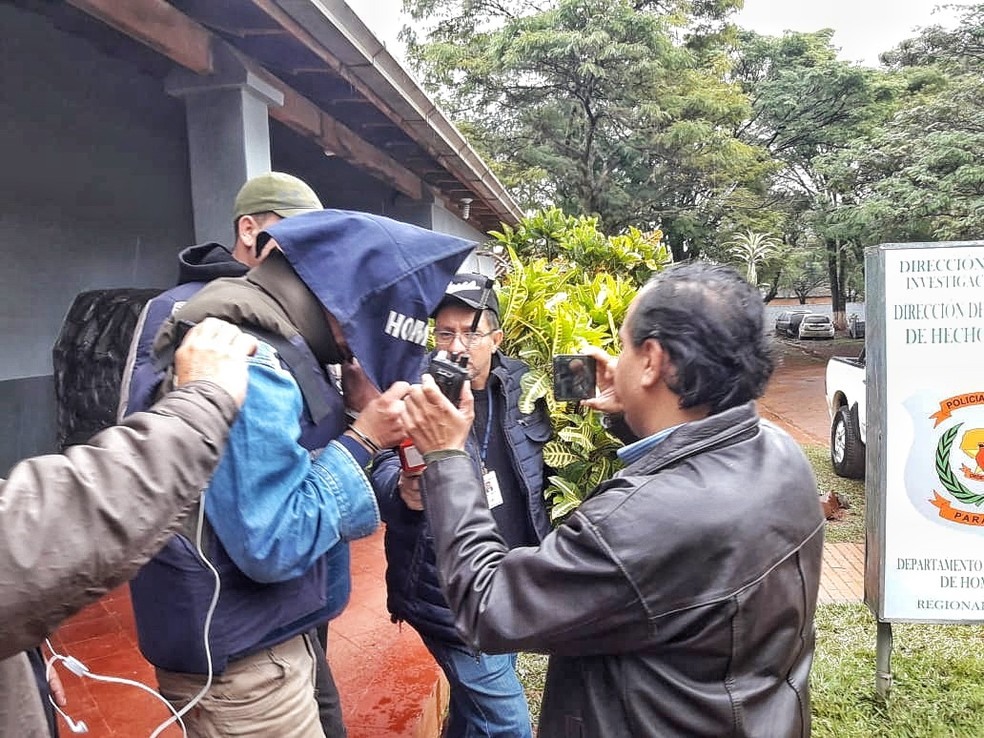 Cristopher Ayala Ã© preso no Paraguai pela morte da estudante brasileira Erika Corte (Foto: Carlos da Cruz)