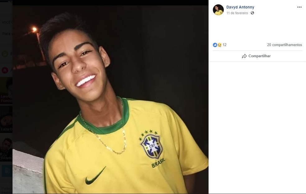 Davyd Antonny tinha 16 anos e morreu apÃ³s sofrer um infarto â?? Foto: ReproduÃ§Ã£o/Redes Sociais