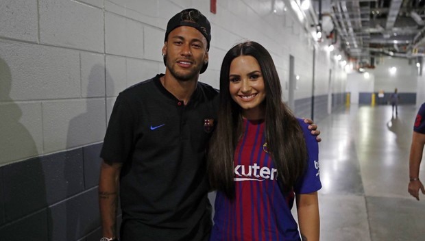 Neymar e Demi Lovato (Foto: Reprodução)