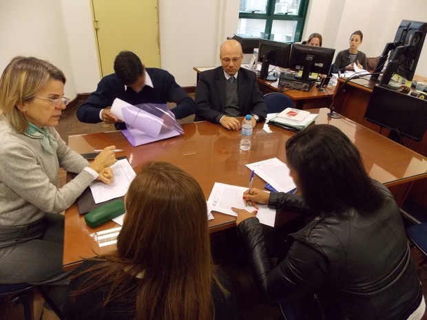 Audiência de conciliação do novo CPC termina em acordo no Fórum João Mendes, centro de SP; fase passou a ser obrigatória e pode evitar espera de meses ou anos pela sentença do juiz (Foto: Rosanne D&#39;Agostino/G1)