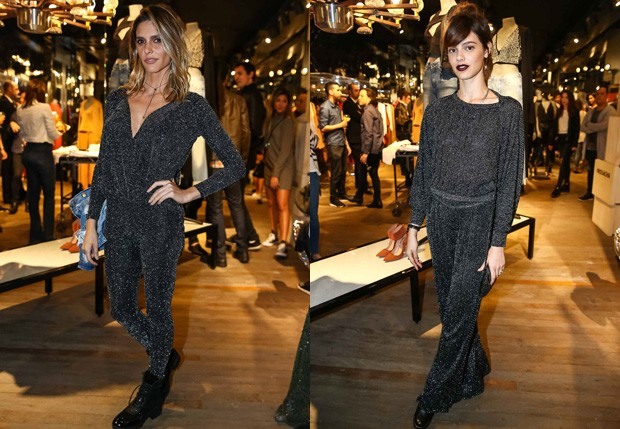 Fernanda Lima e Laura Neiva usam looks parecidos em evento fashion (Foto: Raphael Castello/AgNews)