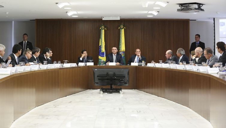 Presidente Jair Bolsonaro se reÃºne com o Conselho de Ministros, no PalÃ¡cio do Planalto. 