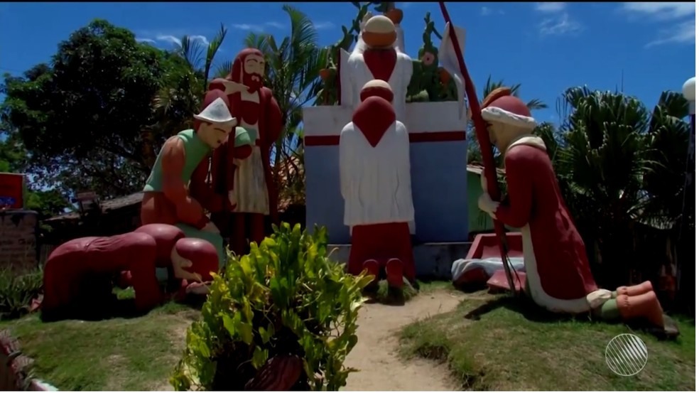 Justiça determina demolição de monumento na BA que representa primeira missa celebrada no Brasil (Foto: Reprodução/TV Santa Cruz)