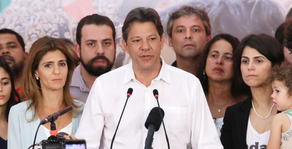 Fernando Haddad em pronunciamento apÃ³s o anÃºncio do resultado do segundo turno da eleiÃ§Ã£o â?? Foto: Celso Tavares/G1