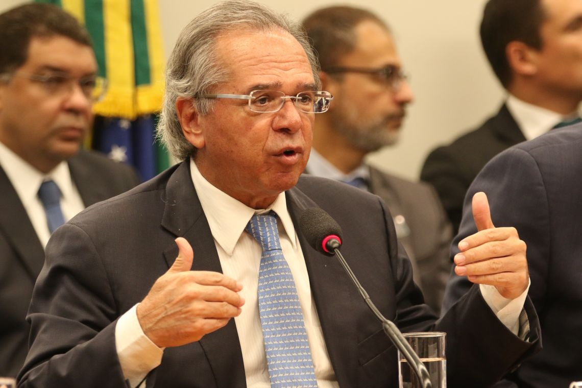 O ministro da Economia, Paulo Guedes, durante audiÃªncia pÃºblica na ComissÃ£o Mista de OrÃ§amento. Guedes fala sobre o projeto de Lei de Diretrizes OrÃ§amentarias (LDO) 2020.