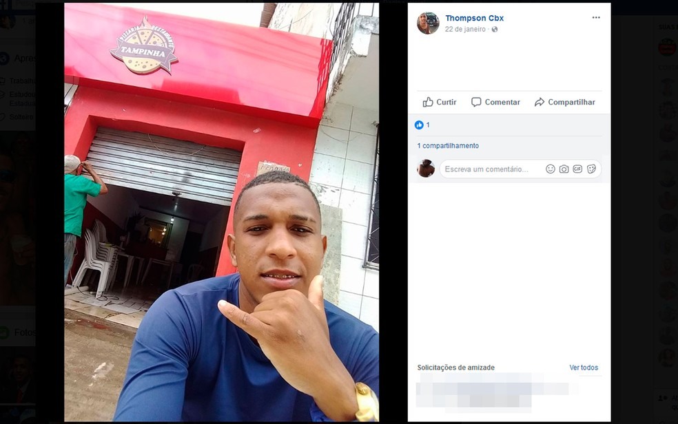 Dono de pizzaria foi morto a tiros em Salvador (Foto: Reprodução/Facebook)