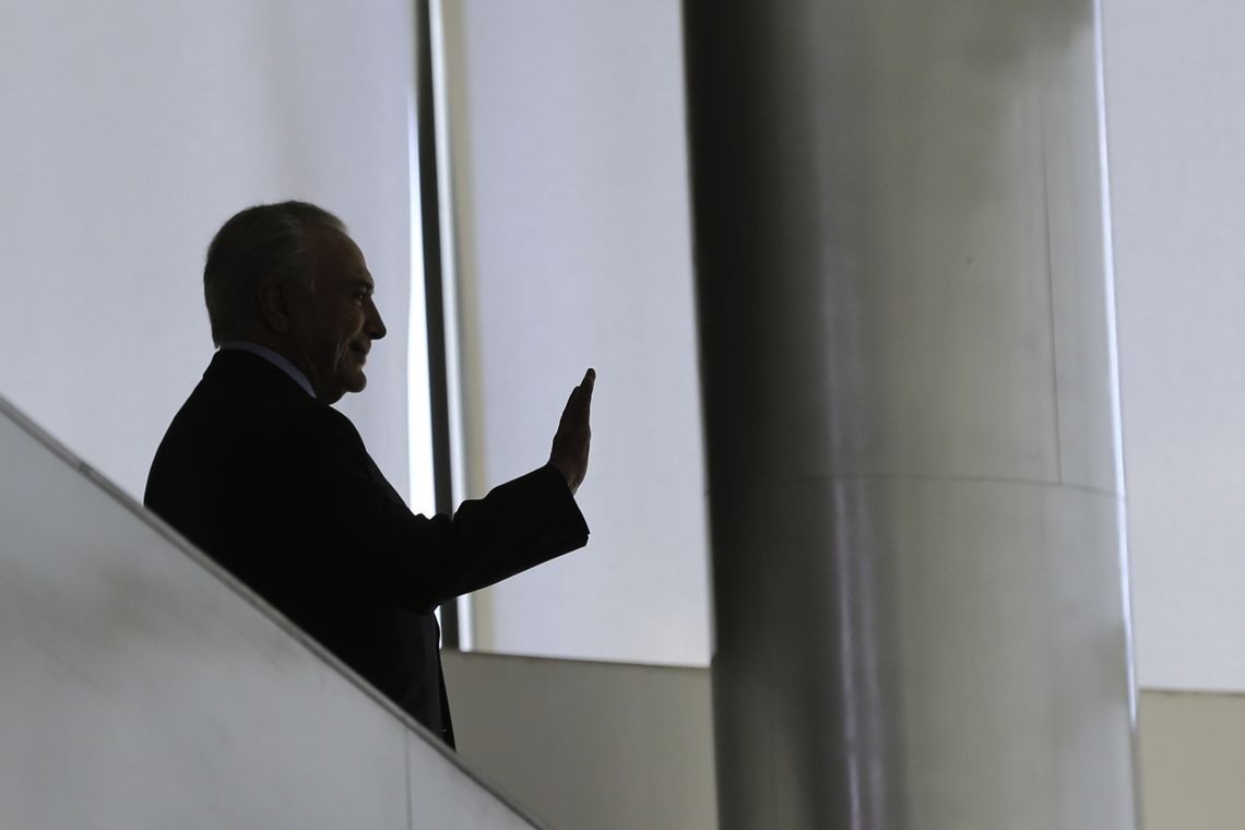 Presidente Michel Temer durante encontro com servidores da PresidÃªncia da RepÃºblica, no PalÃ¡cio do Planalto.