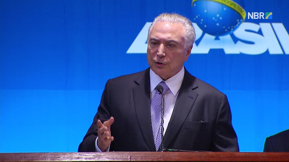 Temer na abertura do Fórum Mundial da Água (Foto: Reprodução/NBR)