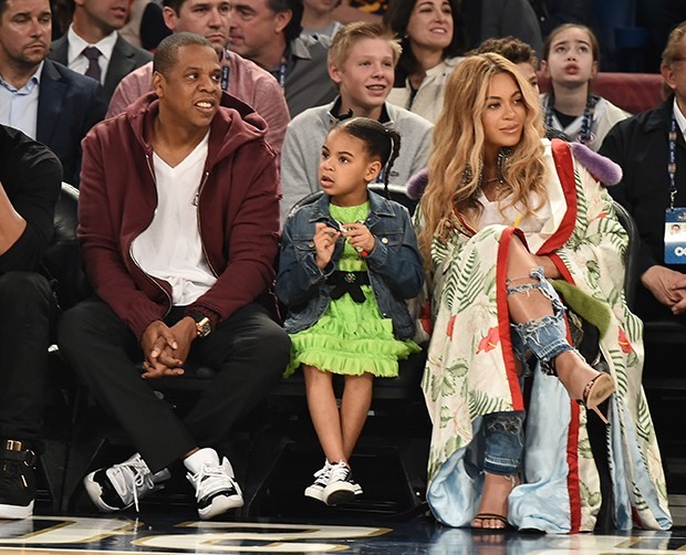 Jay Z, Blue Ivy Carter e Beyoncé (Foto: Getty Images)