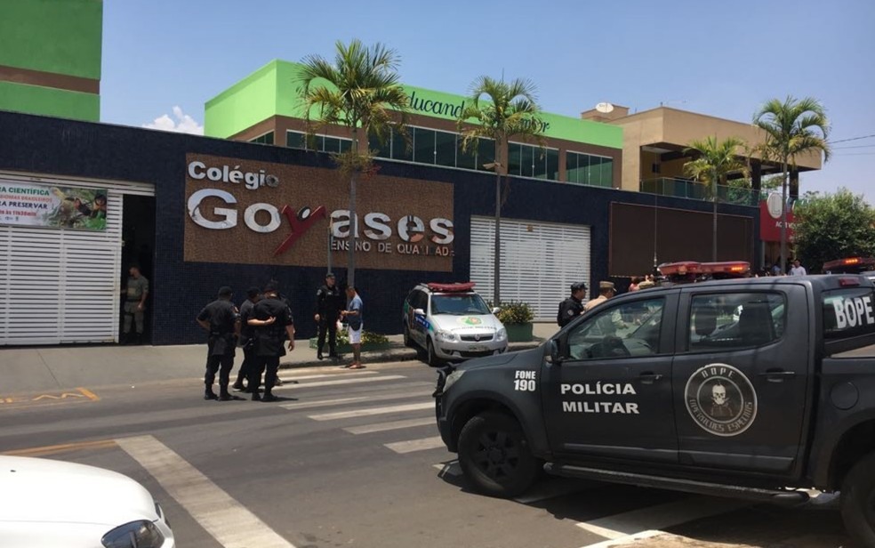 Colégio Goyases fica em bairro de classe média, em Goiânia (Foto: Sílvio Túlio/ G1)