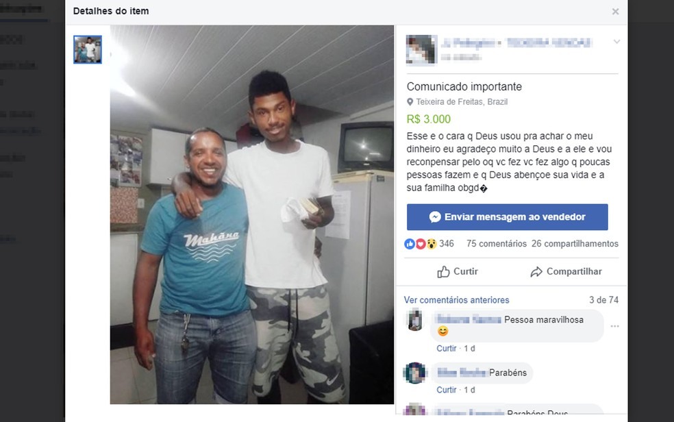 Arnaldo devolveu envelope com dinheiro a Juliano, de branco  â?? Foto: ReproduÃ§Ã£o/Facebook