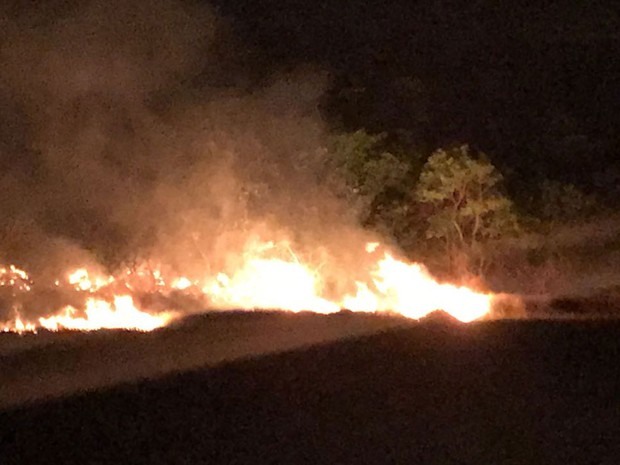 Incêndio atinge vegetação em Guarajuba (Foto: Corpo de Bombeiros Militar)