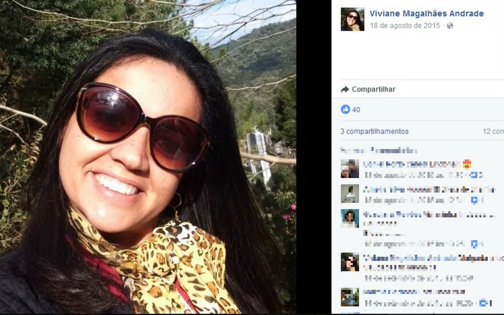 Viviane Magalhães morreu após o carro que dirigia bater com o de Liedson (Foto: Reprodução/Facebook)