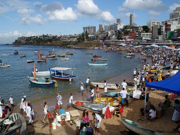 Festa de Iemanjá (Foto: Egi Santana/G1)