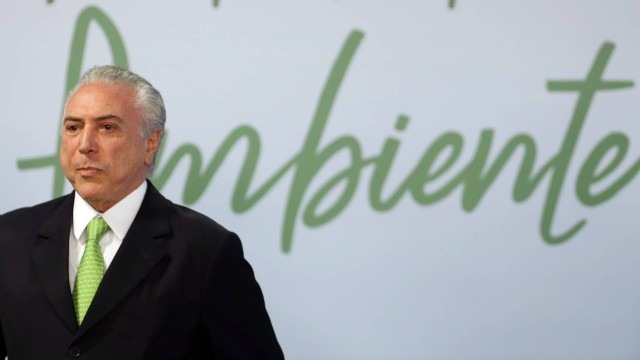 O presidente Michel Temer, durante cerimônia em comemoração ao Dia Mundial do Meio Ambiente