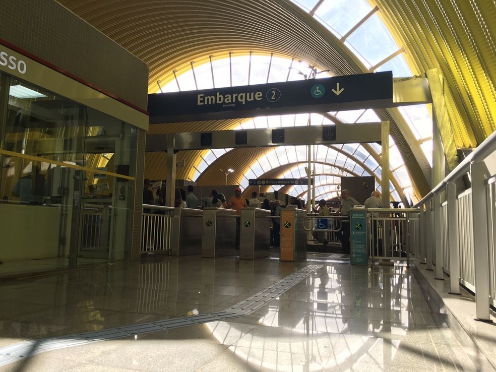 EstaÃ§Ã£o aeroporto do metrÃ´ de Salvador (Foto: Alan Oliveira/G1 )