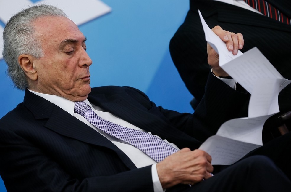 O presidente Michel Temer durante cerimônia no Palácio do Planalto (Foto:  Beto Barata/PR)