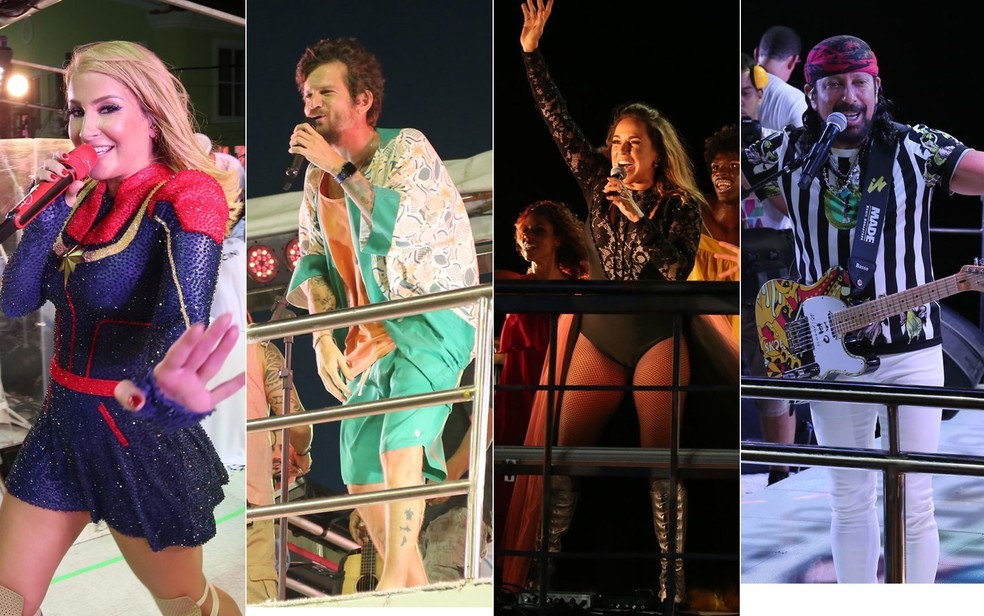 ClÃ¡udia Leitte, Saulo, Daniela e Bell Marques foram algumas das atraÃ§Ãµes do primeiro dia oficial do carnaval de Salvador â?? Foto: Arte/G1