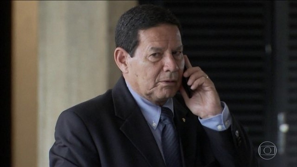 Hamilton MourÃ£o, presidente da RepÃºblica em exercÃ­cio â?? Foto: ReproduÃ§Ã£o/JN