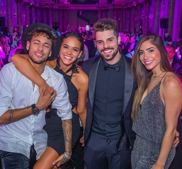 Neymar, Bruna Marquezine, Alok e Romana Novais (Foto: Reprodução/Alisson Demetrio)