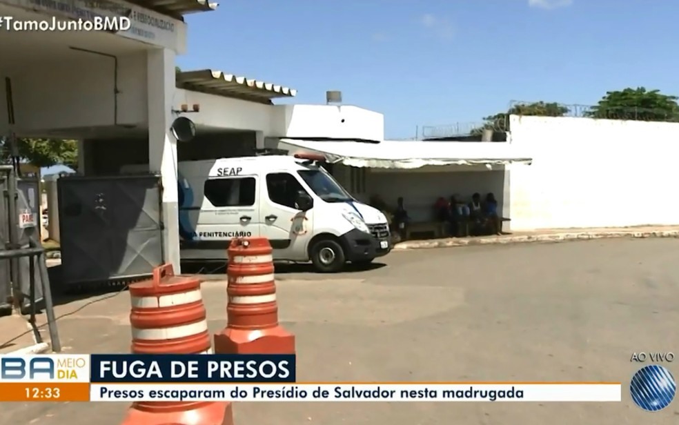 Sete detentos fugiram do PresÃ­dio Salvador â?? Foto: ReproduÃ§Ã£o/TV Bahia